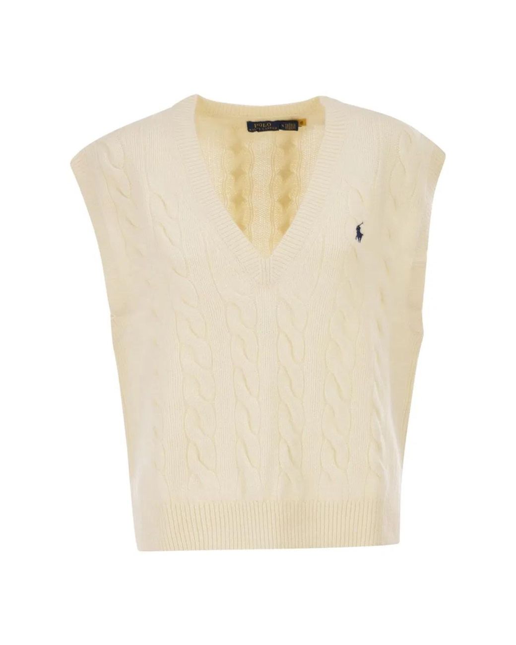 Polo Ralph Lauren Natural Wool And Cashmere Cable-Knit Vest