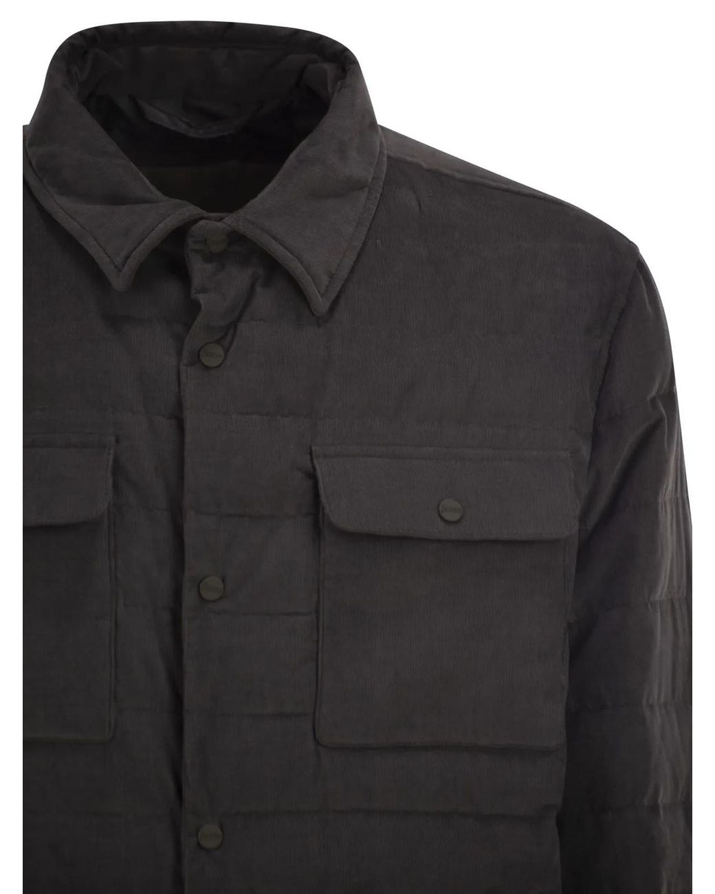 Herno Black Shirt-Style Down Jacket for men