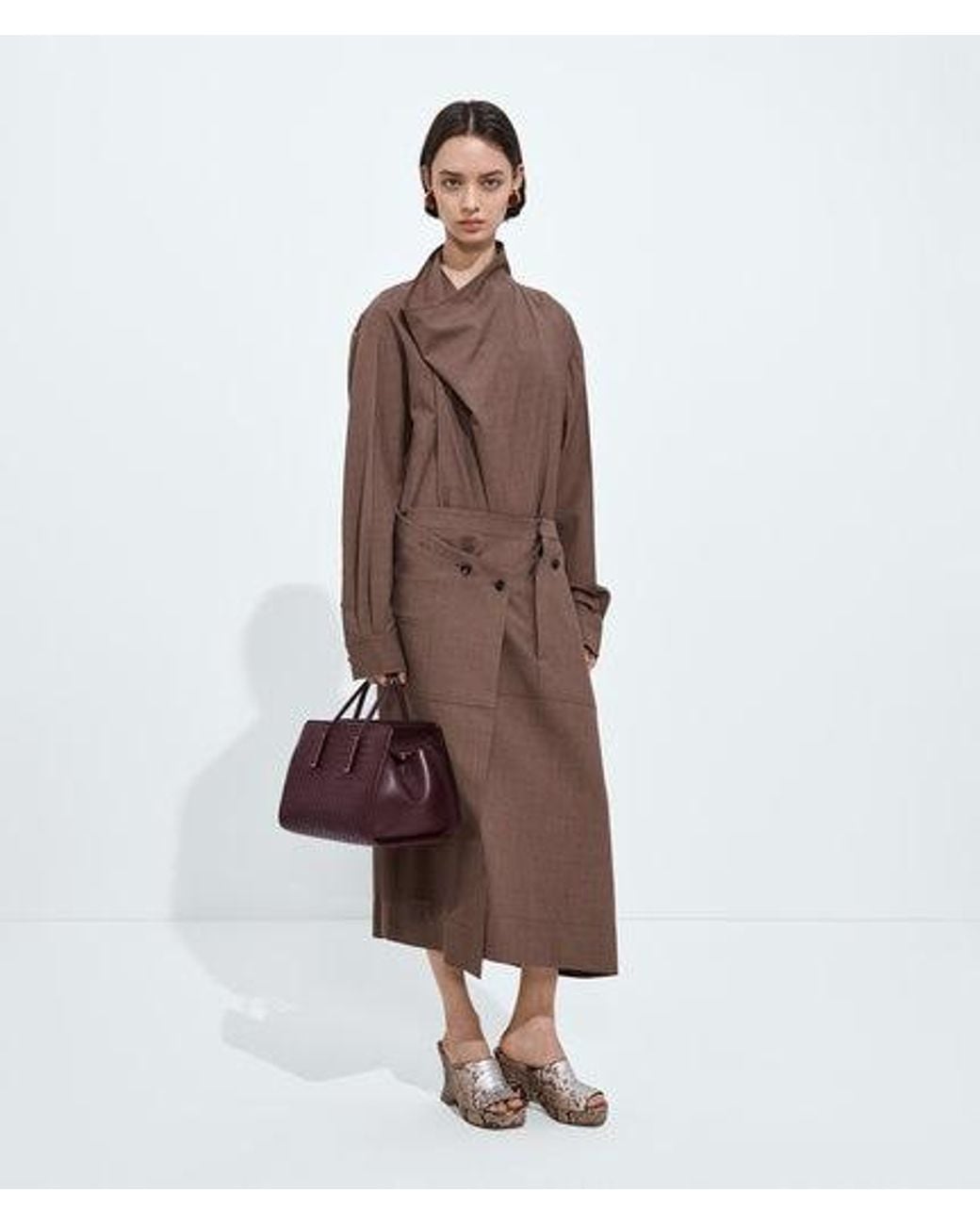 Bottega Veneta Purple Deep Mahogany Small Barbara Tote Bag