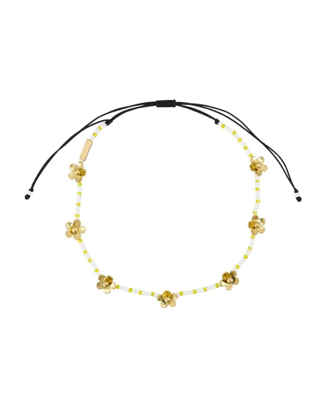 Marc Jacobs Metallic Daisy Beaded Station Necklace