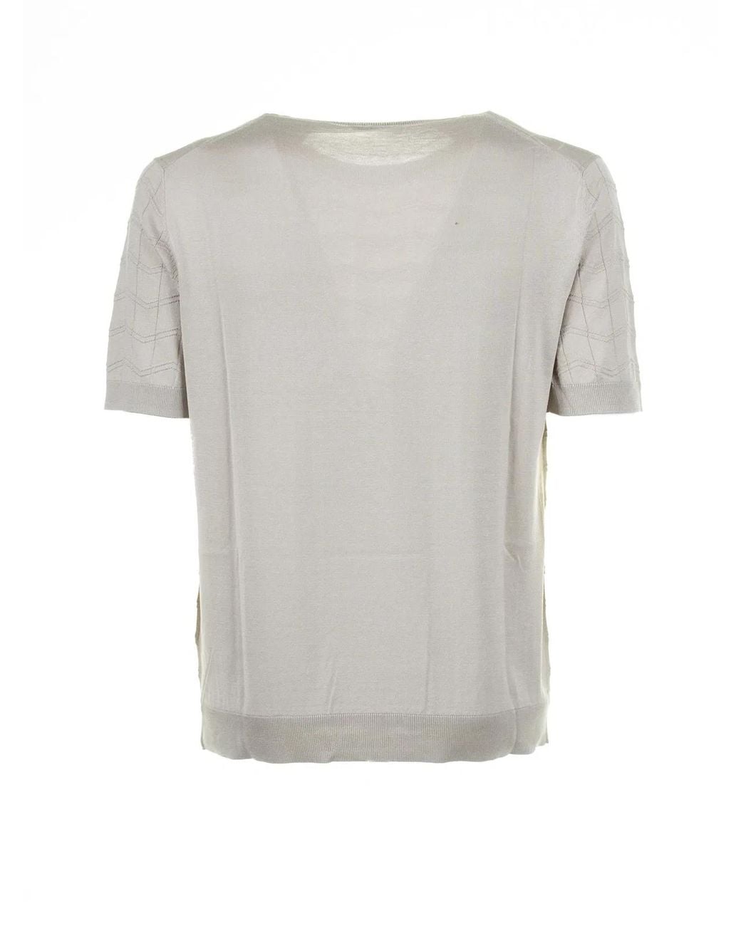 Paolo Pecora Gray Cotton And Silk T-Shirt for men