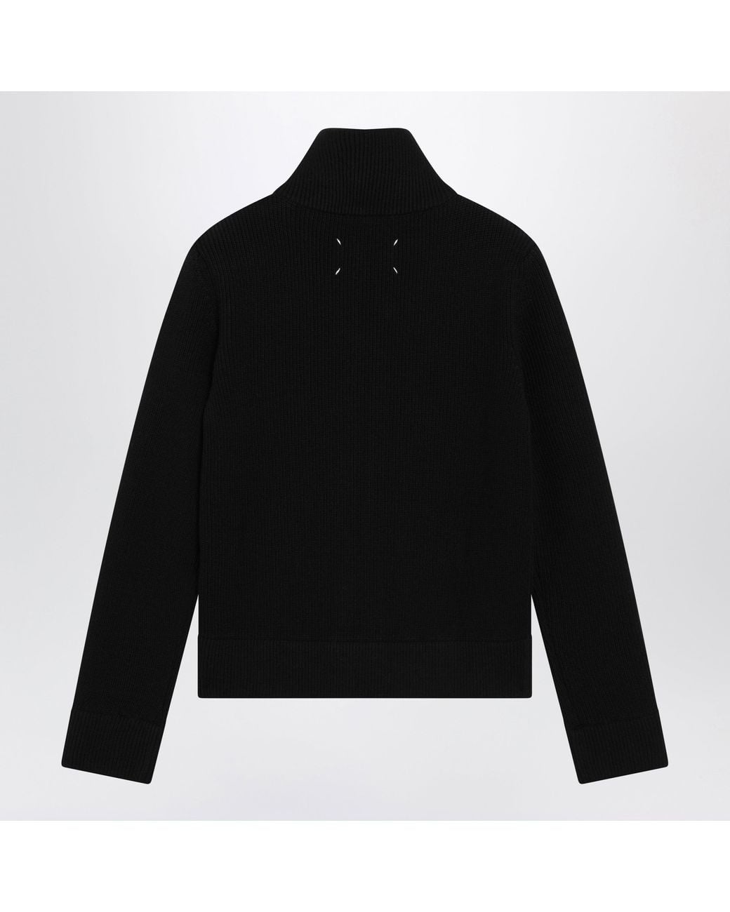 Maison Margiela Black Wool-Blend Zip Cardigan