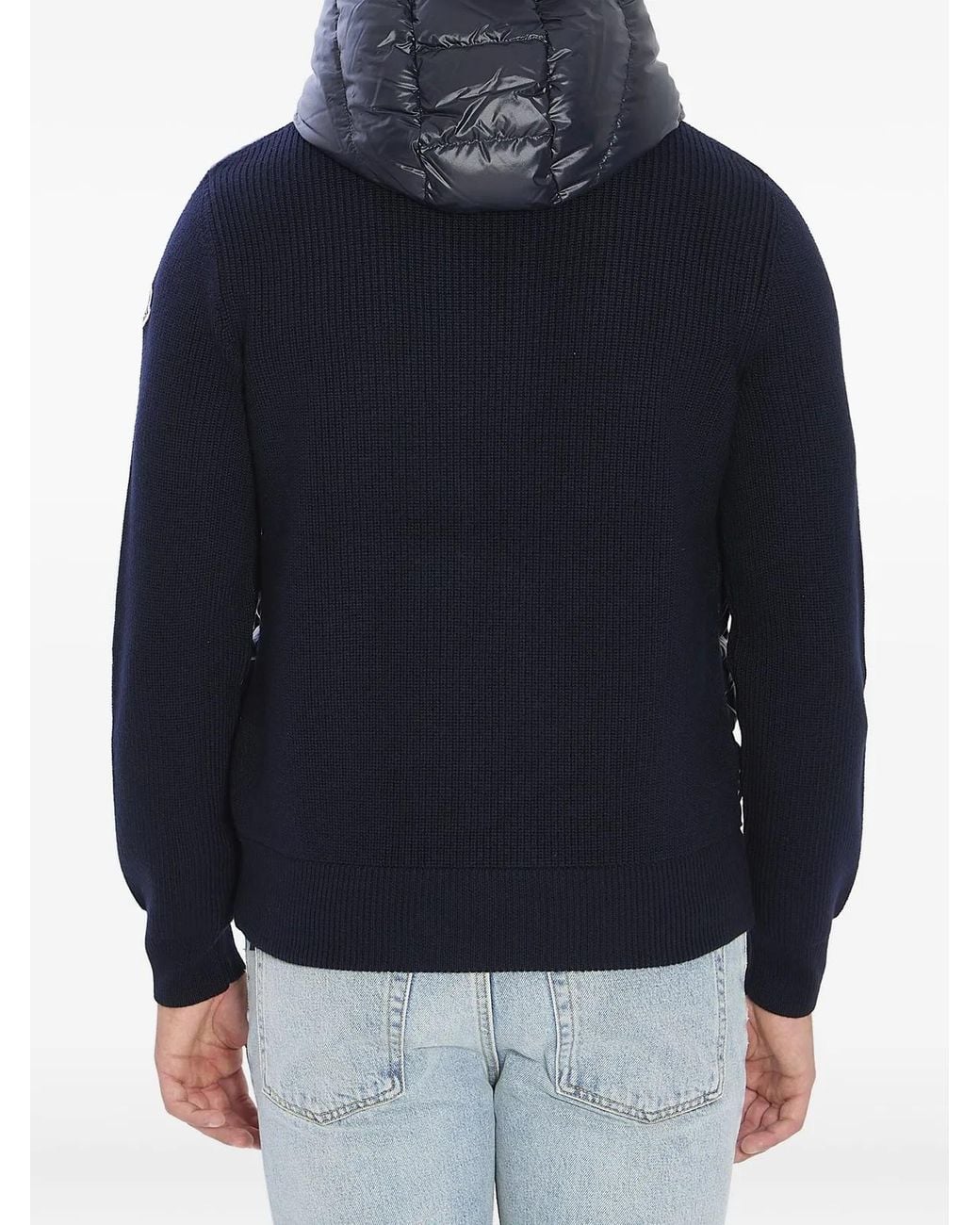 Moncler Blue Logo-Patch Padded Jacket for men