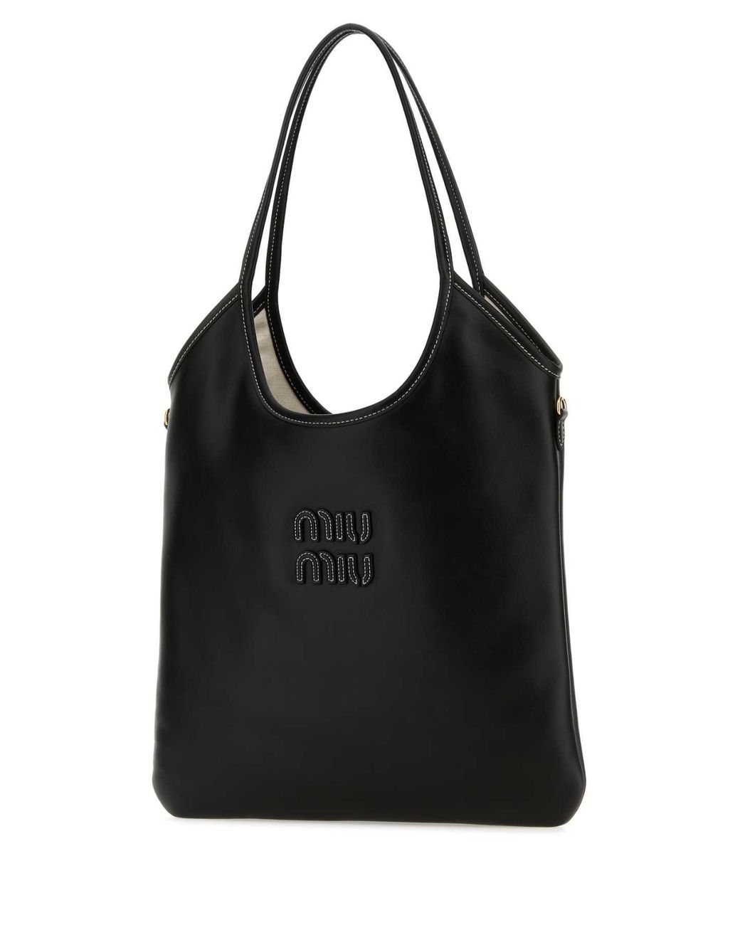 Miu Miu Black Leather Shopping Bag