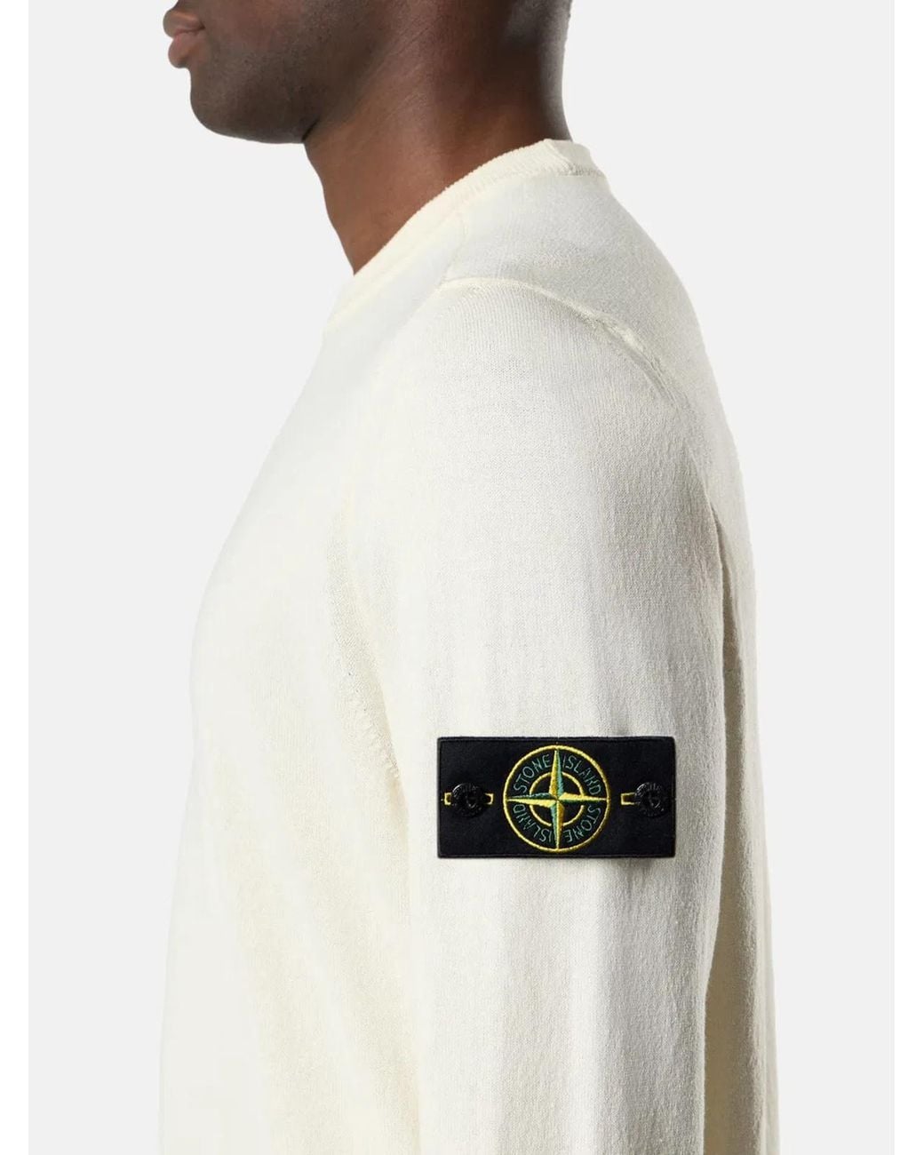 Stone Island White 5100062 Light Raw Hand Organic Cotton for men