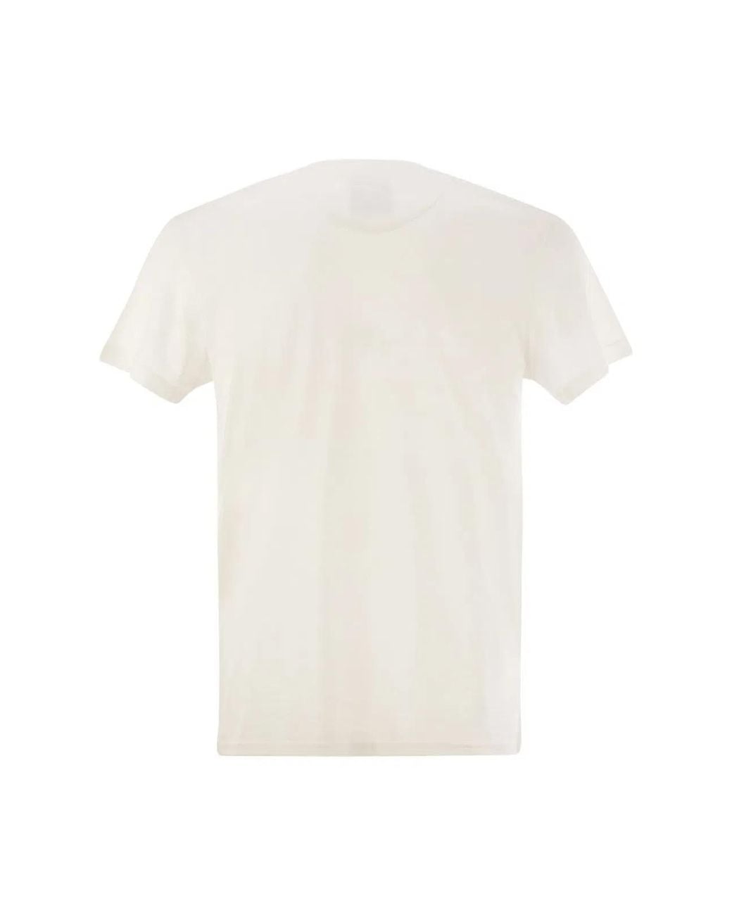 PT01 White Silk And Cotton T-Shirt for men