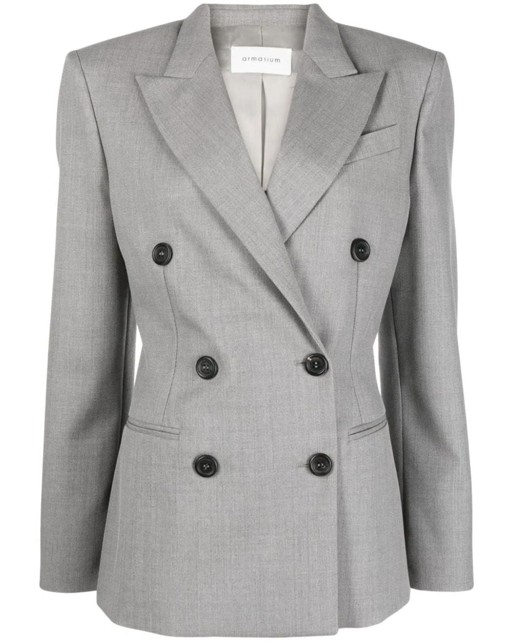 ARMARIUM Gray Double-Breasted Wool Jacket
