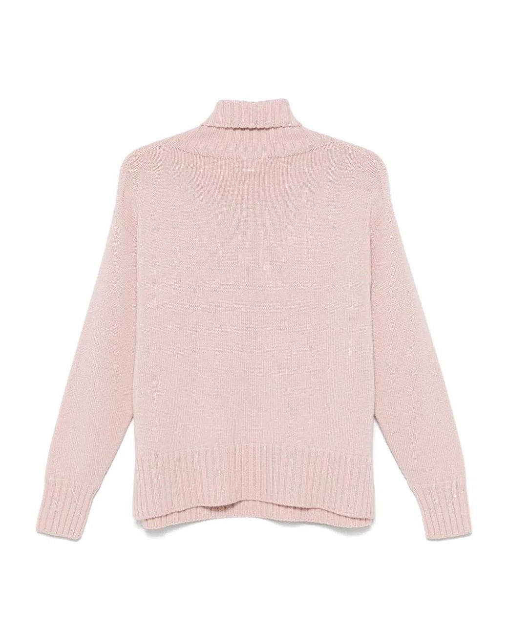 Drumohr Pink Long Sleeves Turtle Neck Oversized Sweater