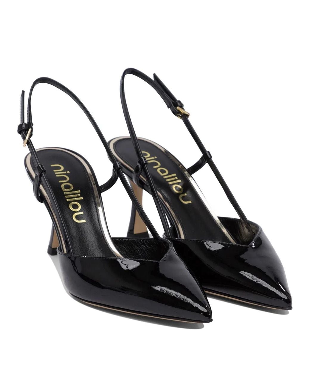 Ninalilou Black Leather Heeled Shoes