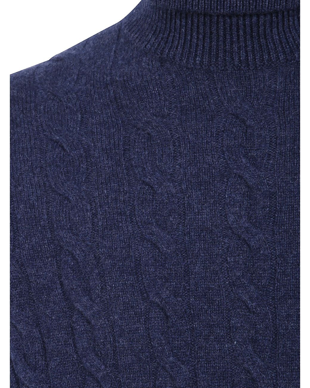 FILIPPO DE LAURENTIIS Blue Turtle Neck Braided Sweater for men