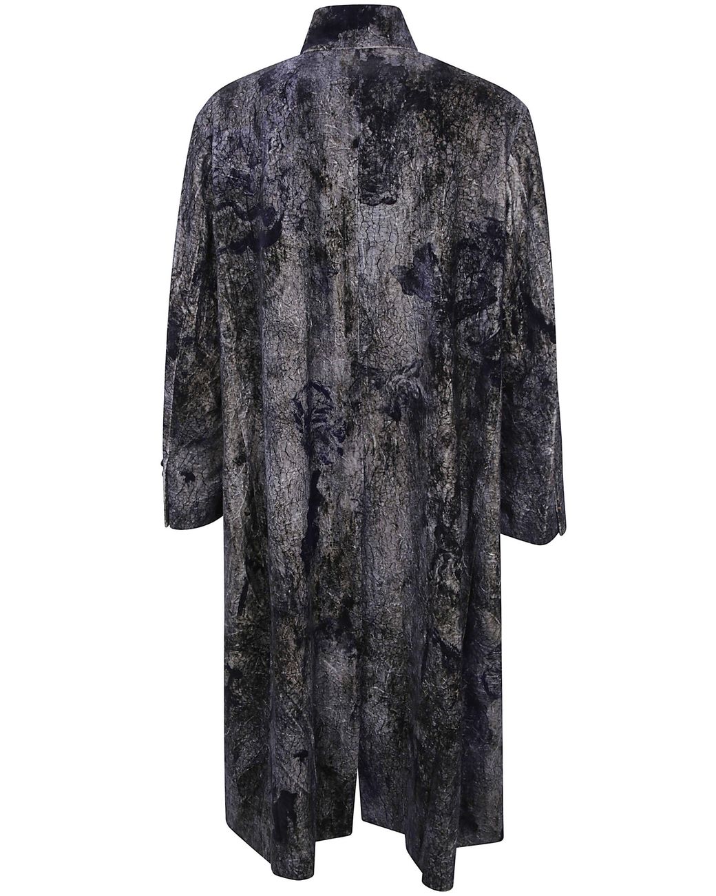Ziggy Chen Gray Velvet Stand Collar Coat for men