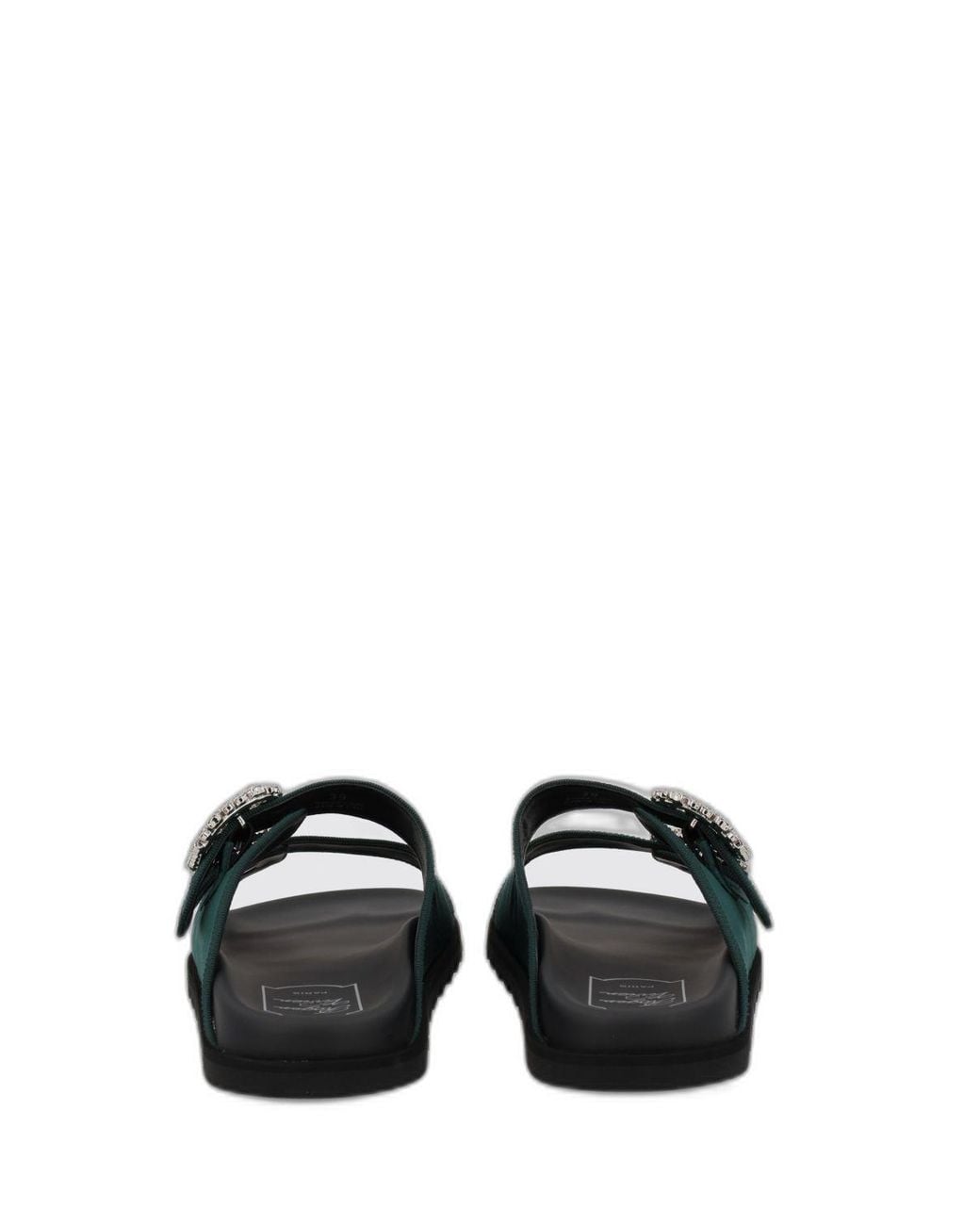 Roger Vivier Black Slidy Viv Sandals With Strass