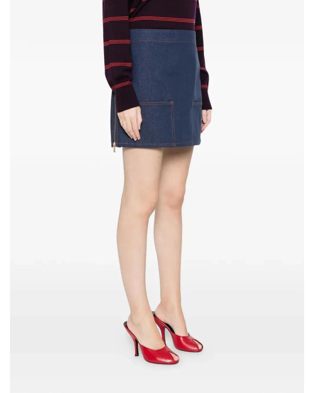 Fendi Blue Gonna Ff Reverse Den