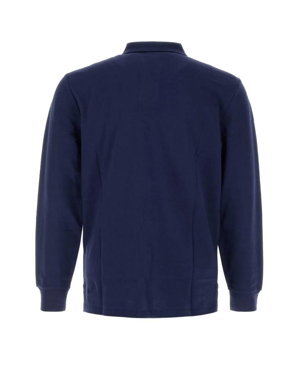 Polo Ralph Lauren Blue Long-Sleeve Cotton Piqué Polo Shirt Custom Slim-Fit for men