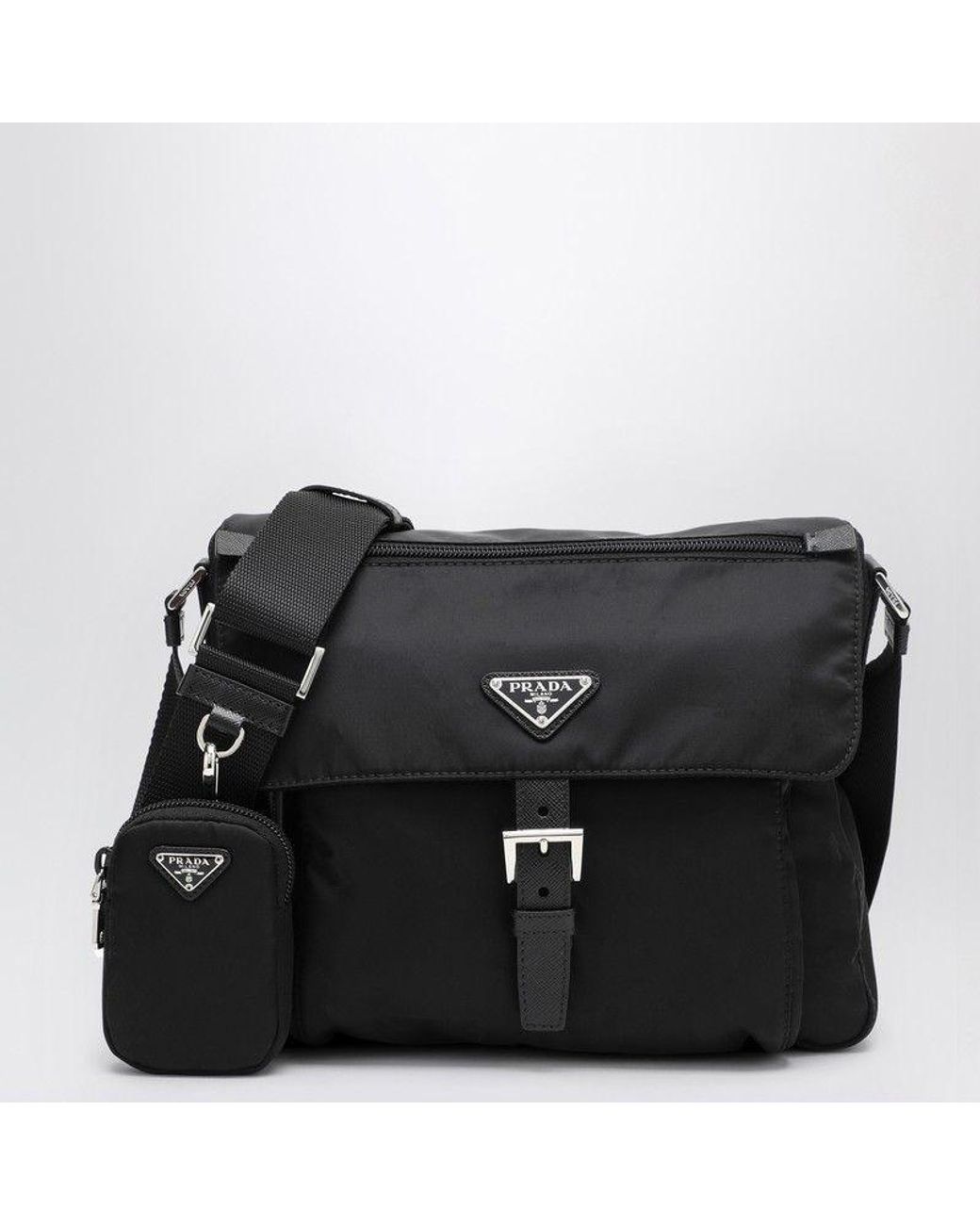Prada Black Medium Vela Cross-Body Bag