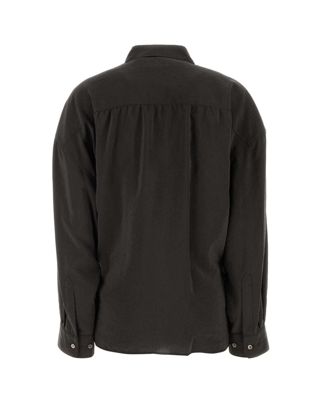 Lemaire Black Dark Silk Blend Shirt