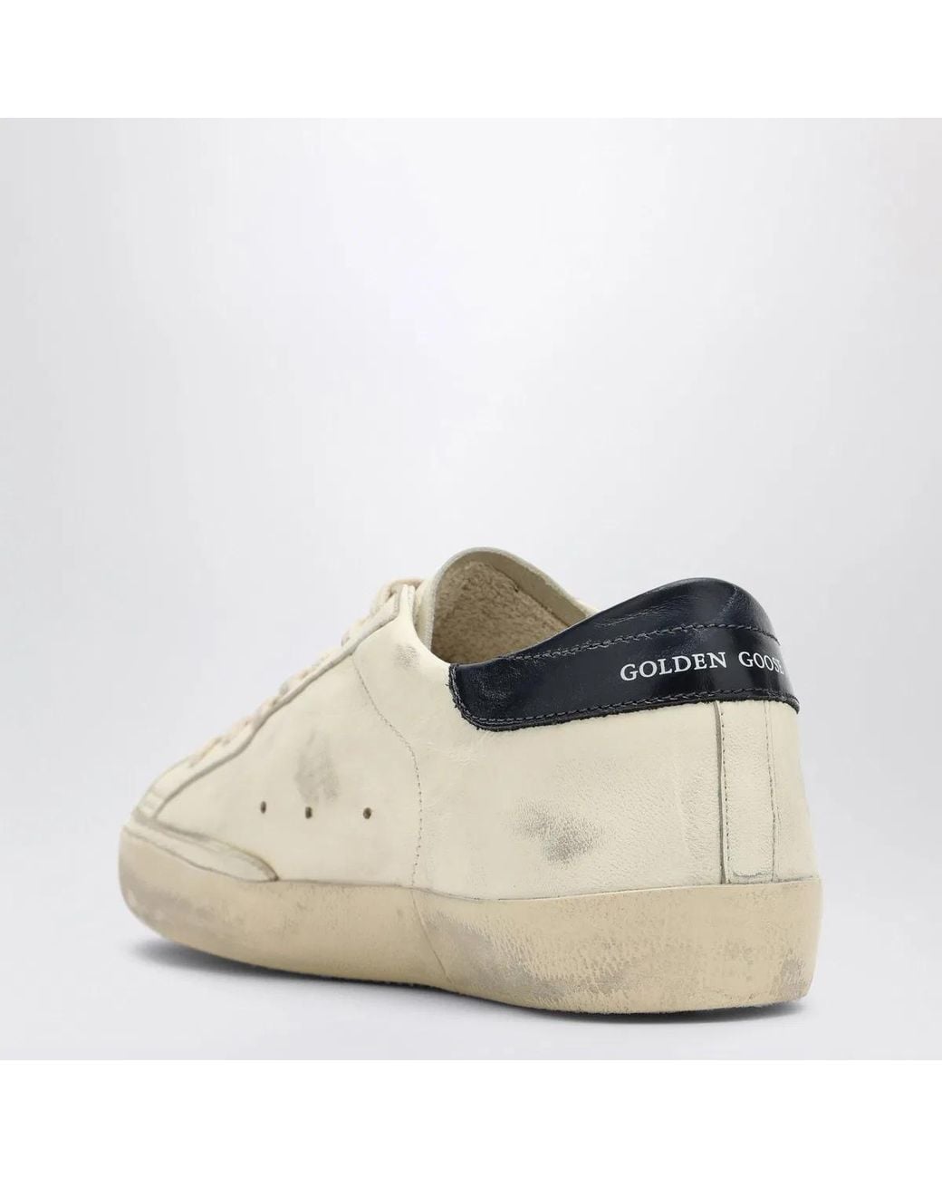Golden Goose Deluxe Brand White Super-Star Distressed Leather Sneakers for men