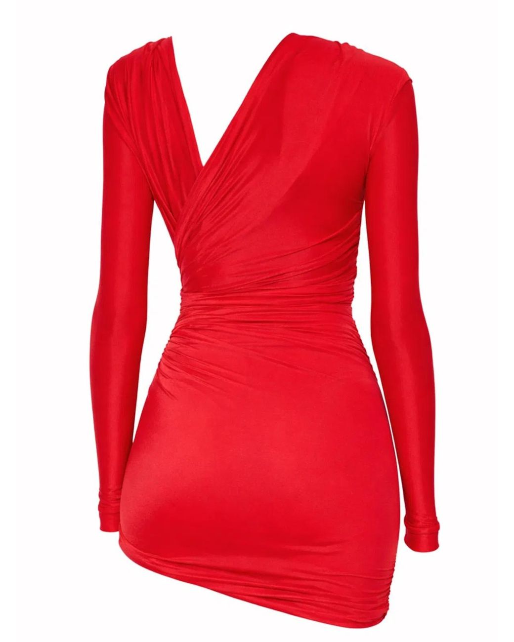 Balenciaga Red Draped Mini Dress