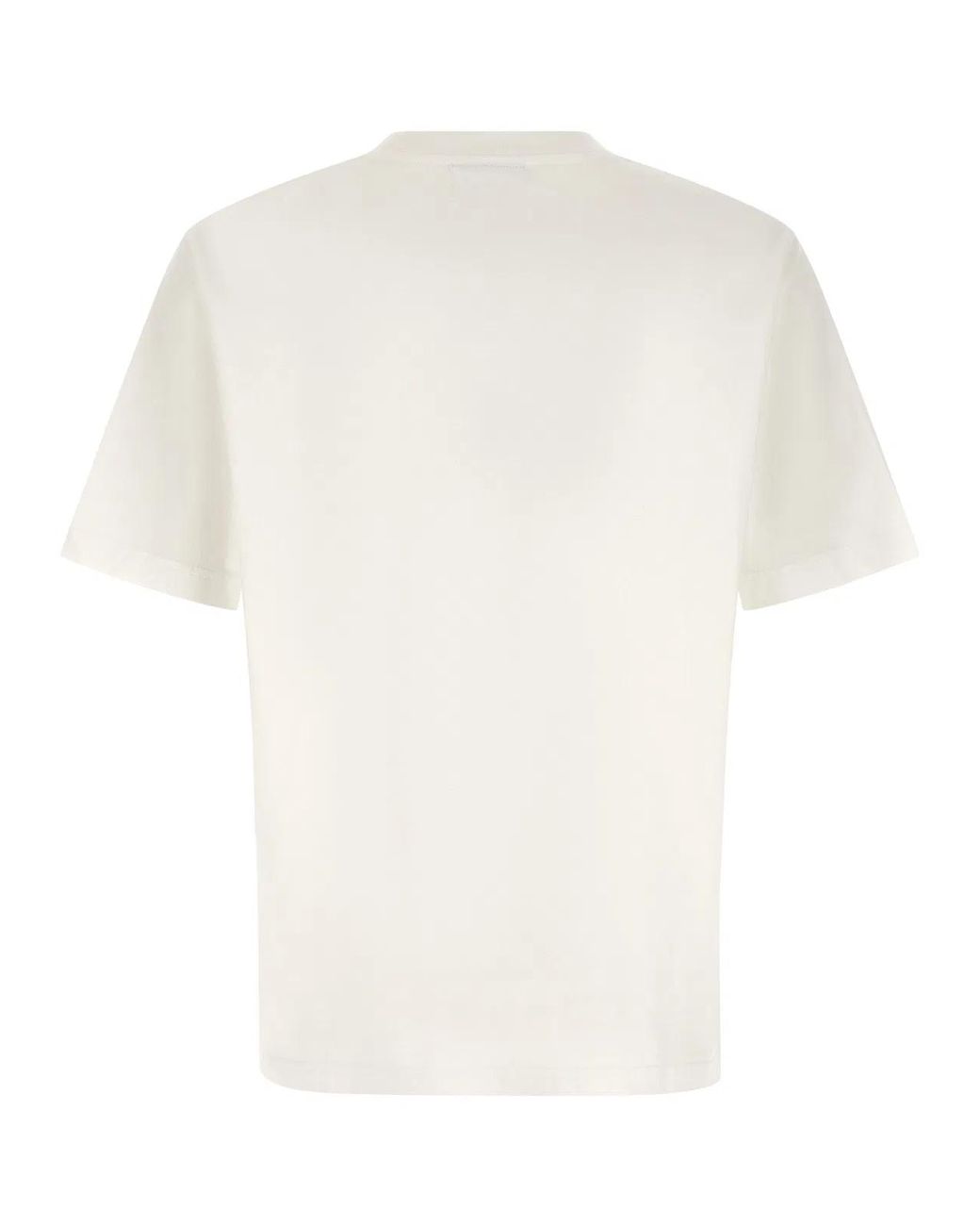 Maison Kitsuné White Embroidered Fox Logo T-Shirt for men