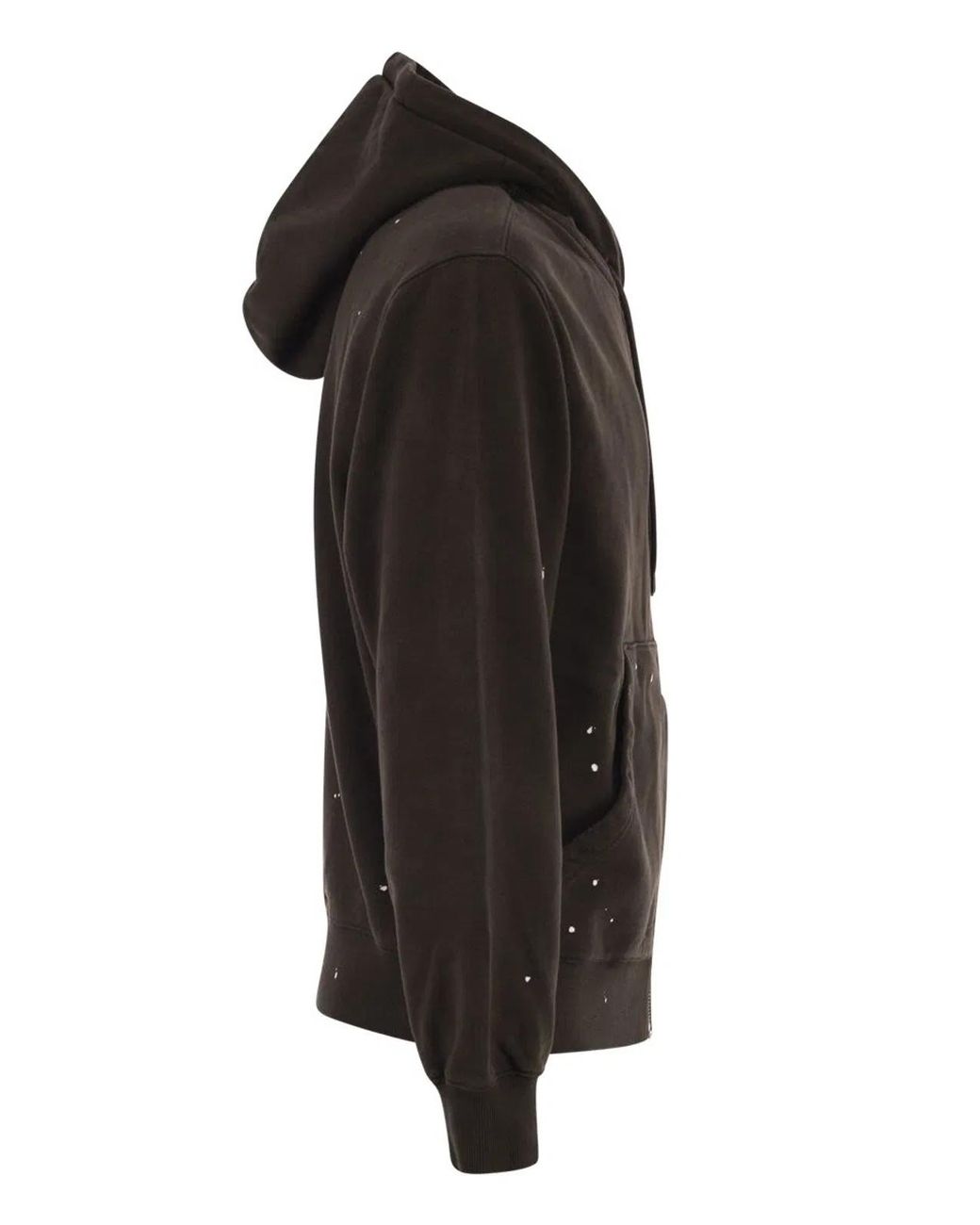 Carhartt Black Zip-Up Hooded Sweatshirt With Paint Effect Print