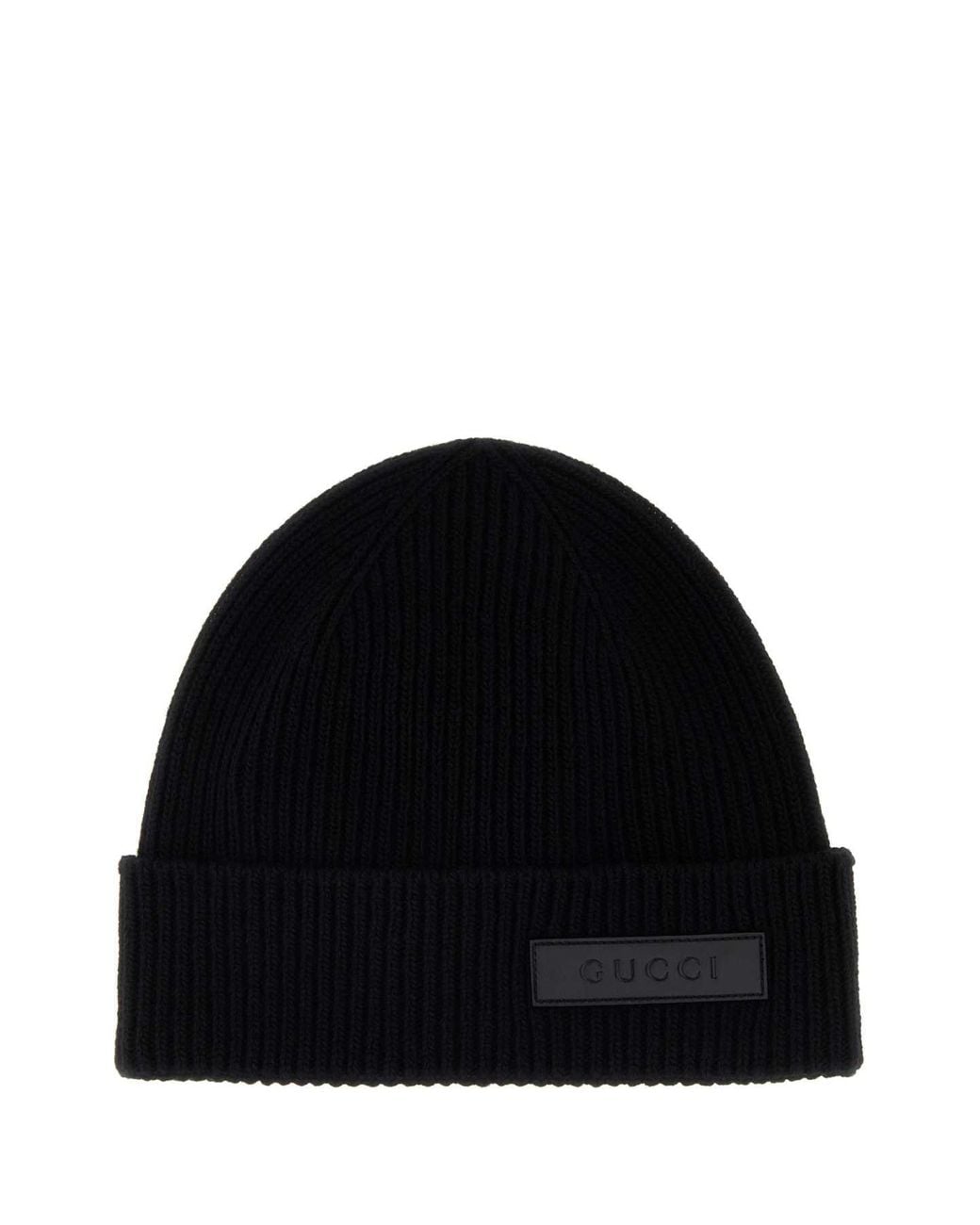 Gucci Black Wool Beanie Hat for men