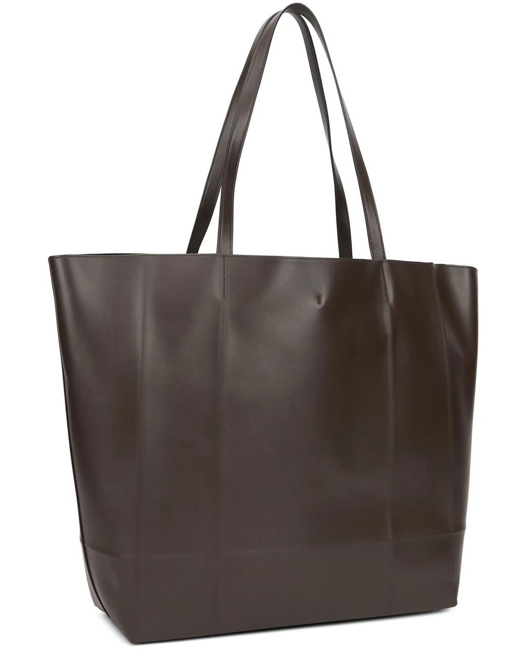 Totême Brown Leather Tote Bag Calfskin