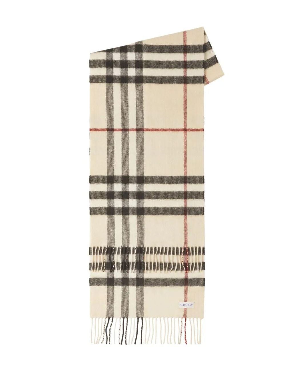 Burberry Natural Rectangular Check Cashmere Scarf Accessories