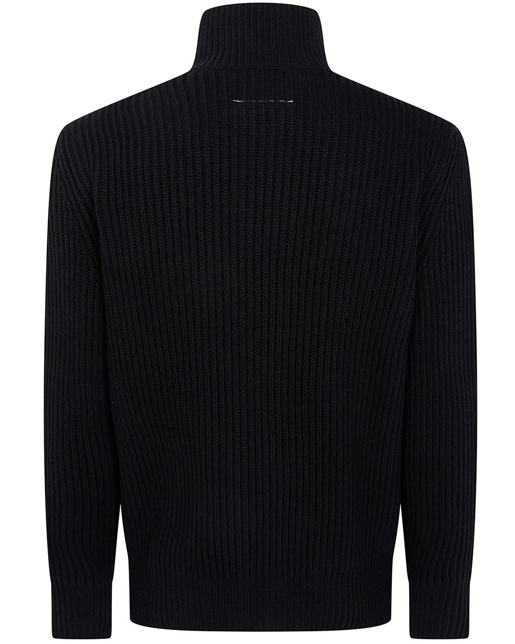 MM6 by Maison Margiela Black Ribbed Knit Jacket for men