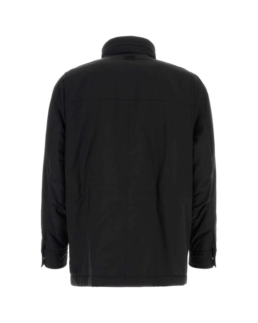 Ferragamo Black Wool Blend Padded Jacket for men