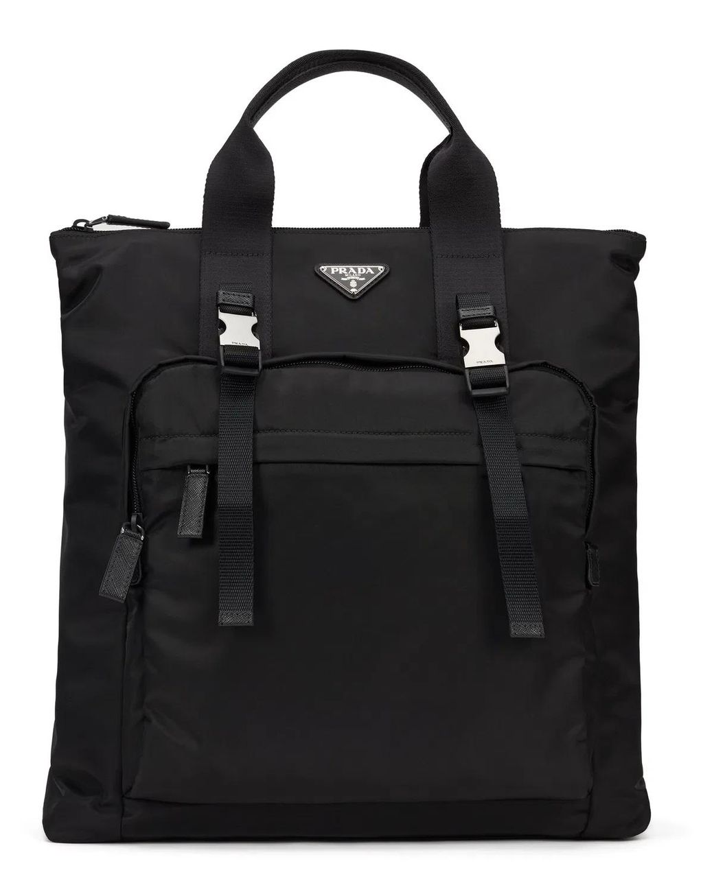 Prada Black Tote Bag Re-Nylon & Saffiano Leather, Polyamide for men
