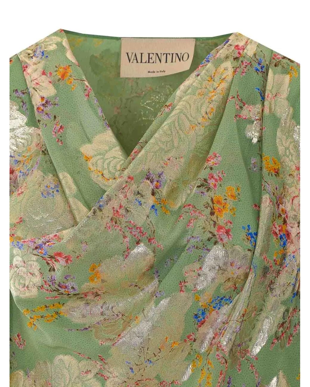 Valentino Garavani Green Apres L'Hiver Ramage Print Top