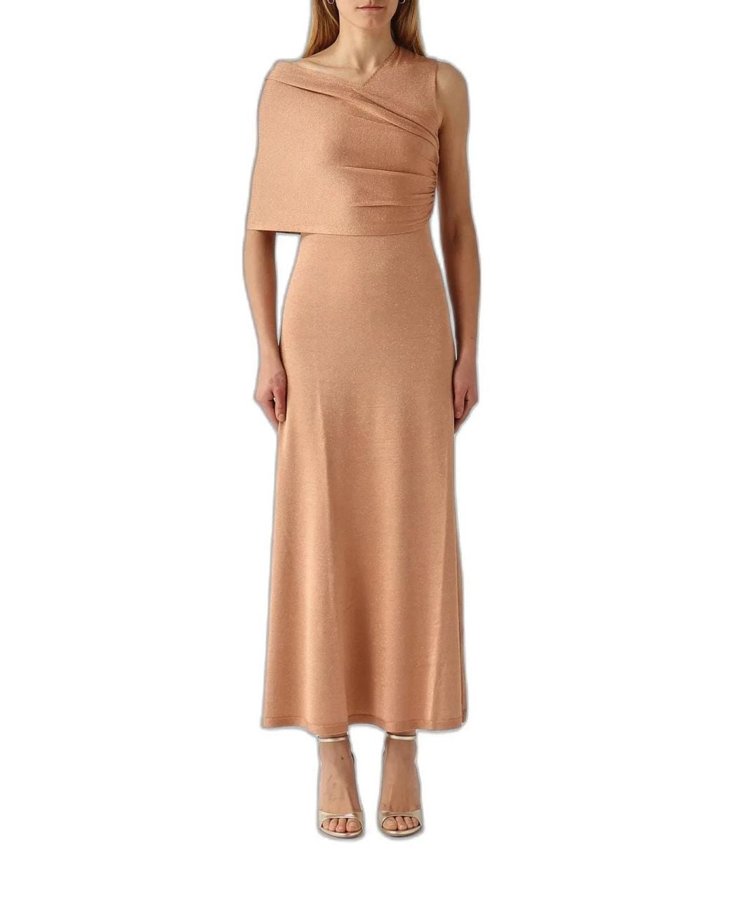Twinset Natural Dark Rose Pearl Silk Dress