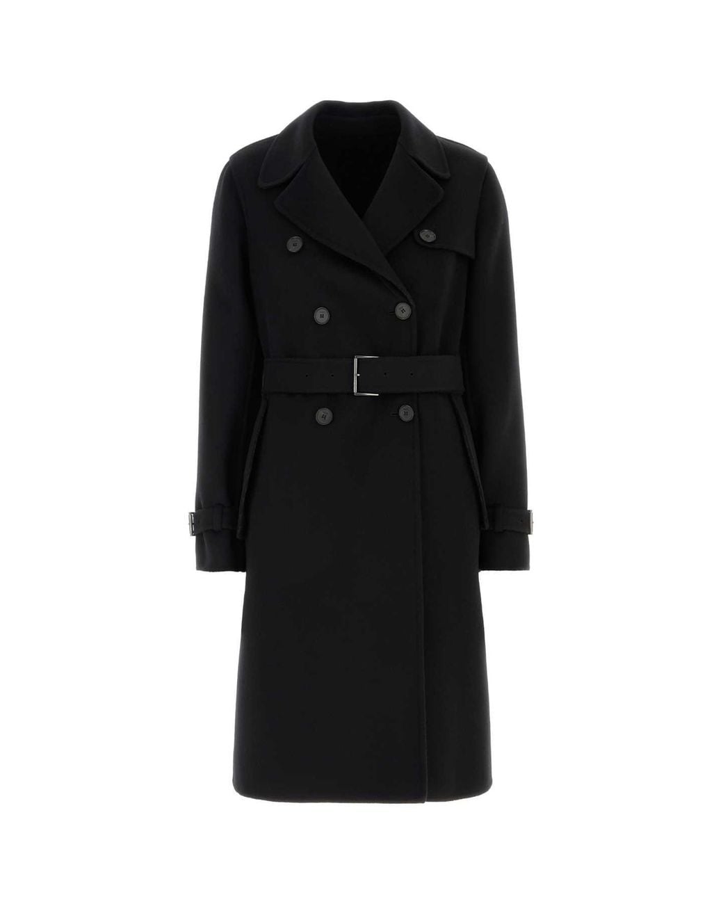 Fendi Black Trench Db Ff Double Wool