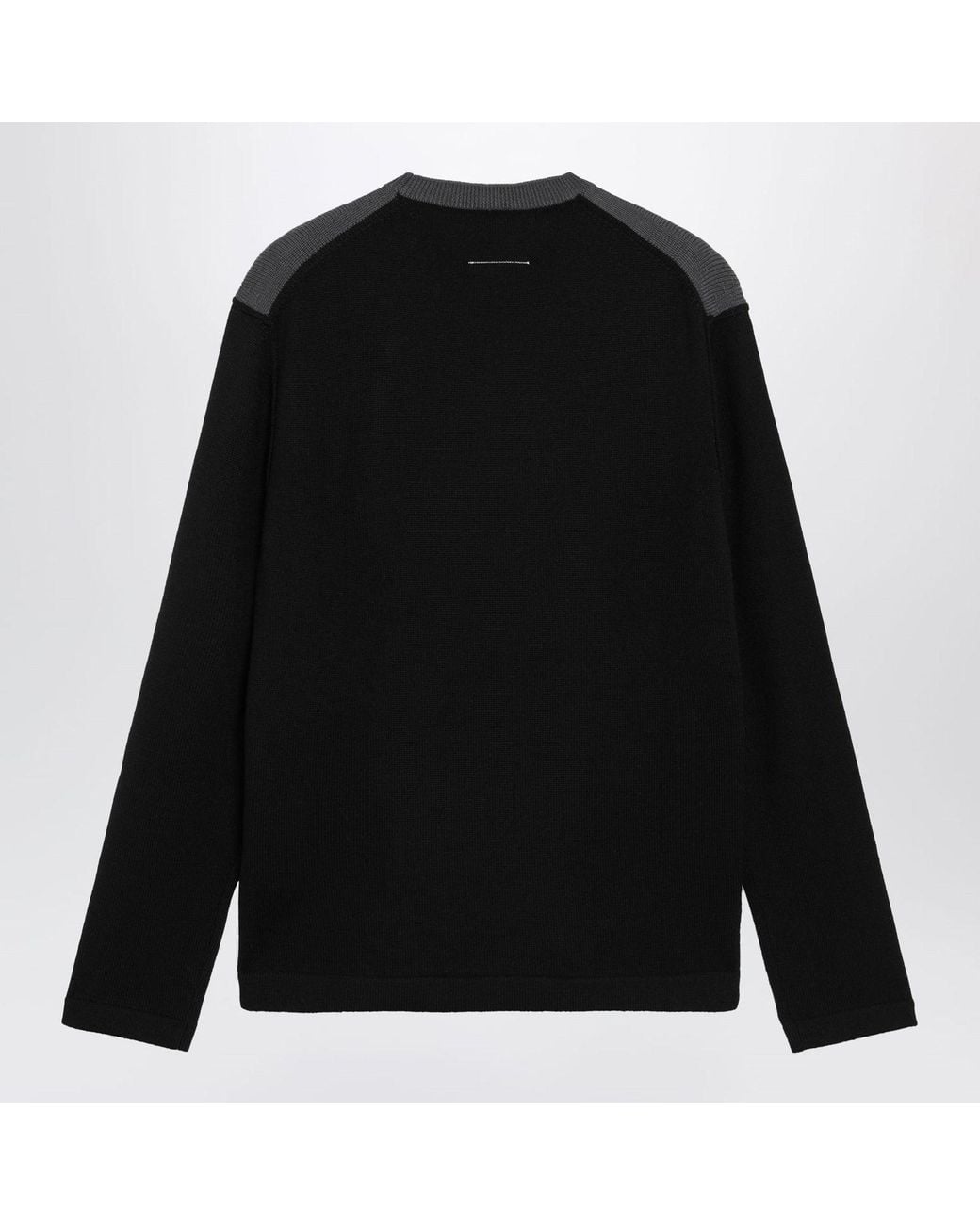 MM6 by Maison Margiela Black Wool Crew-Neck Sweater for men