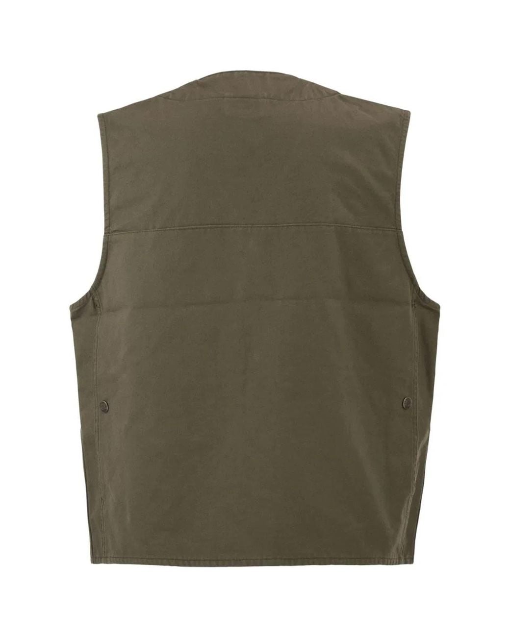 Filson Green Cotton Utility Vest With Patch Pockets for men