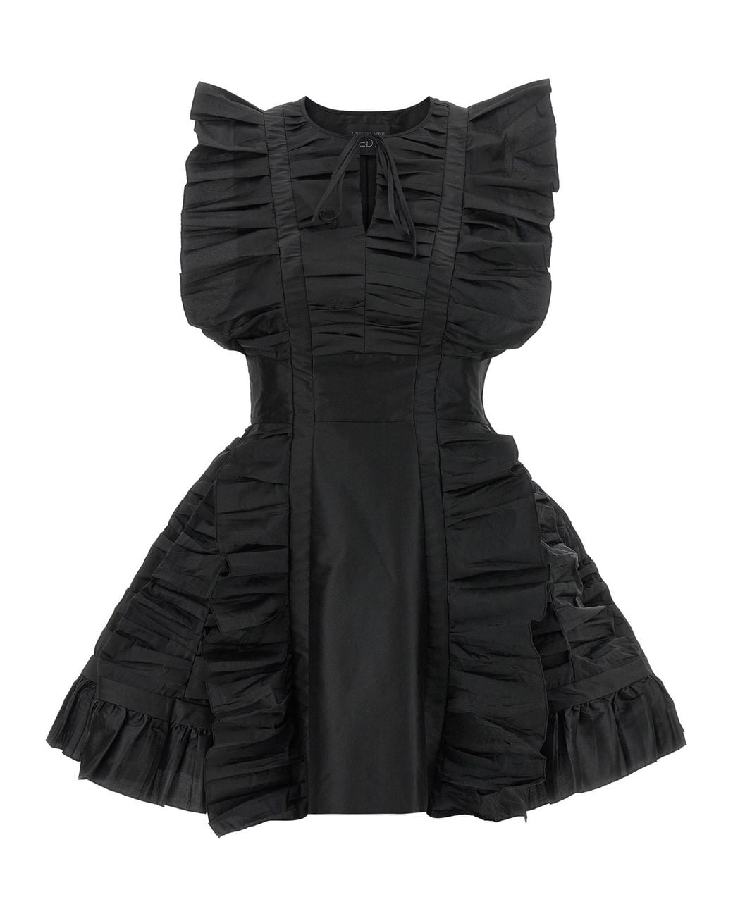 Giovanni bedin Black Ruffle Dress