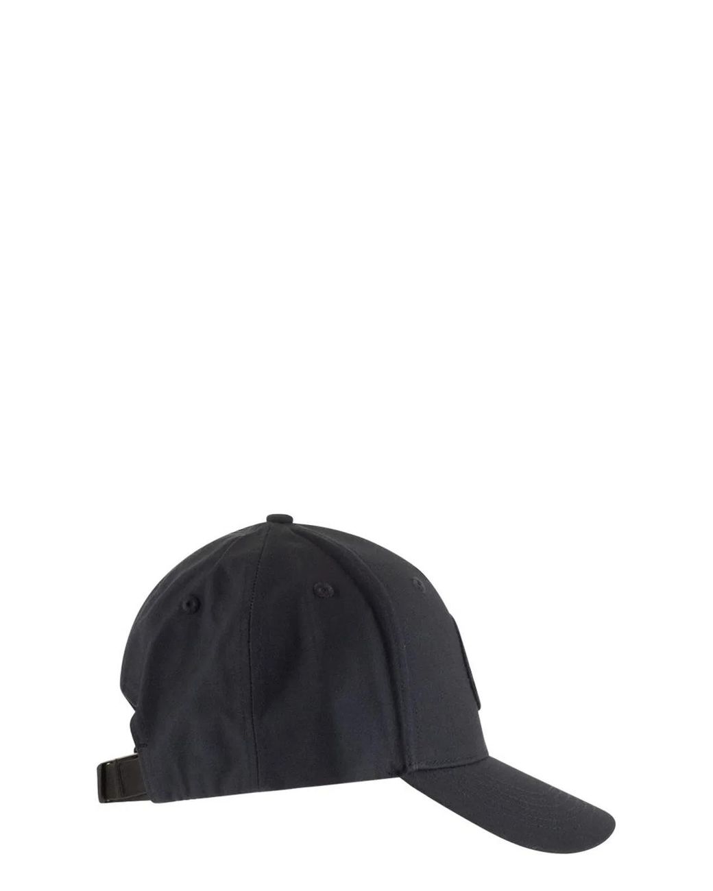 Stone Island Black Cap With Embroidered Compass Logo for men