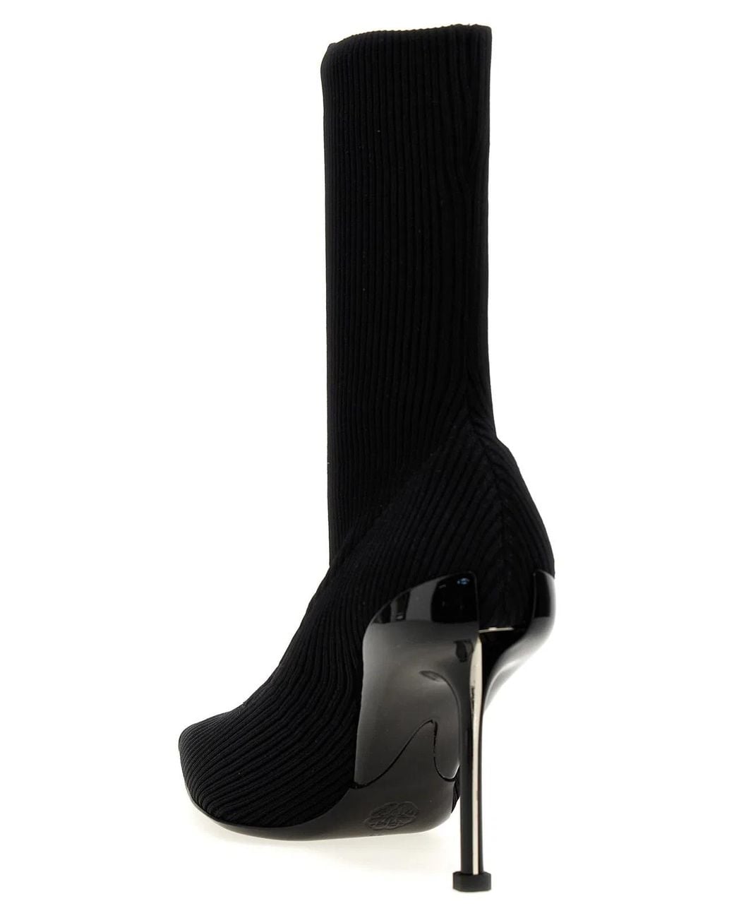 McQueen Black 'Slash' Ankle Boots