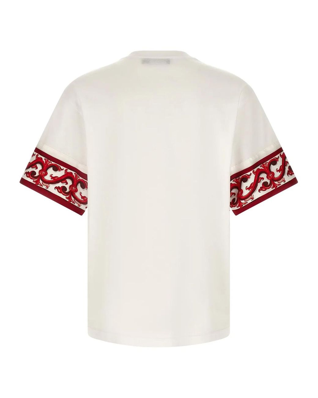 Dolce & Gabbana White Dolce & Gabbana 'Maiolica' T-Shirt for men