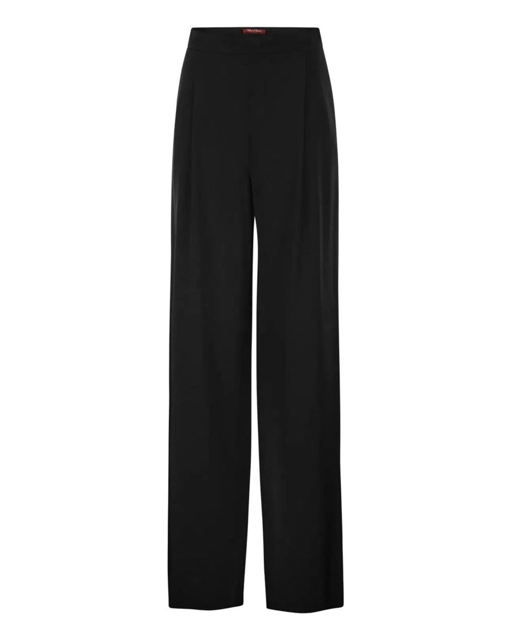 Max Mara Black Msealpaca – Fluid Palazzo Trousers