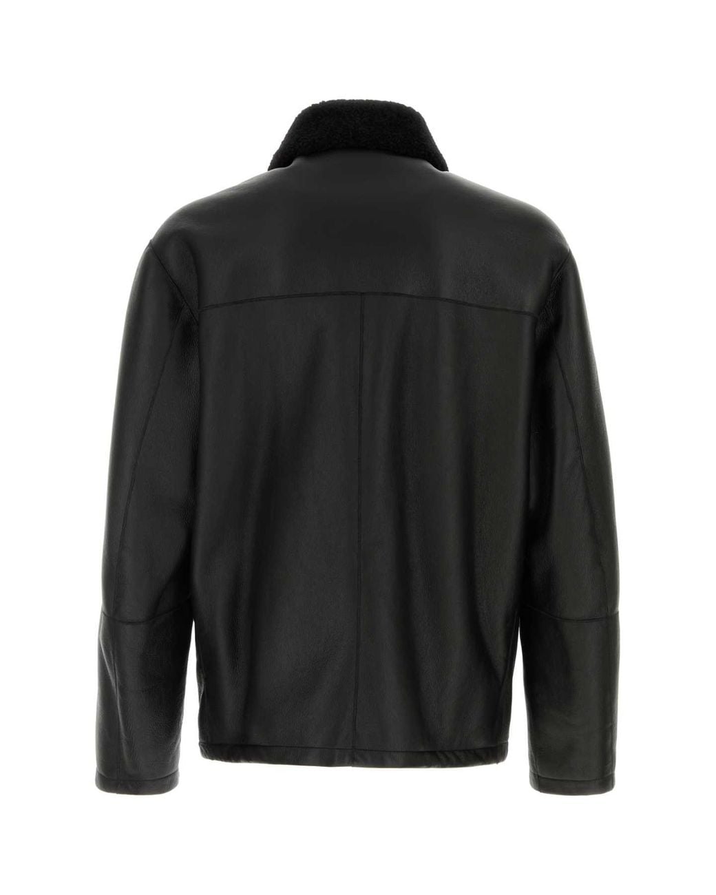 Jil Sander Black Shearling Leather Jacket for men