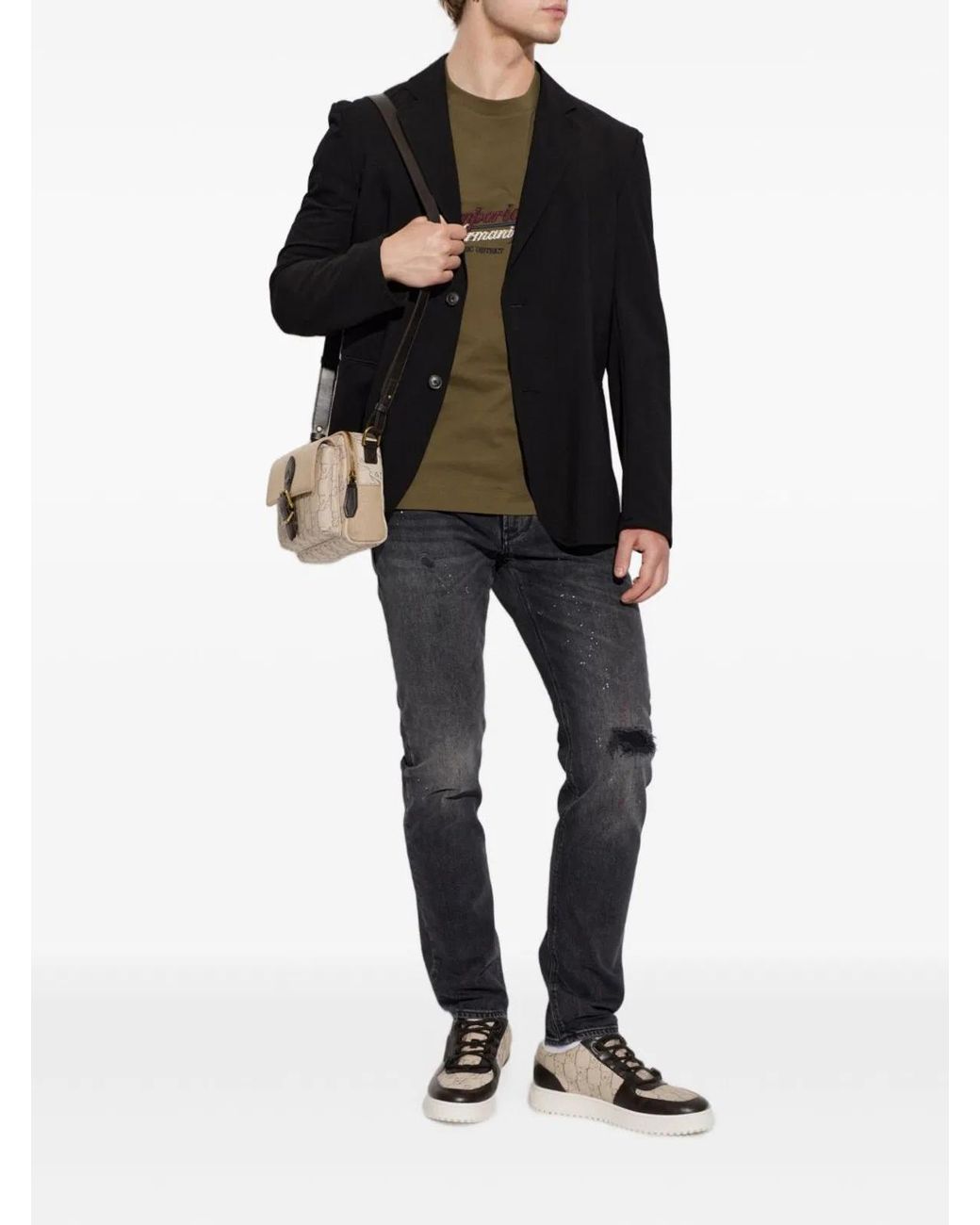 Emporio Armani Black Single-Breasted Jacket for men