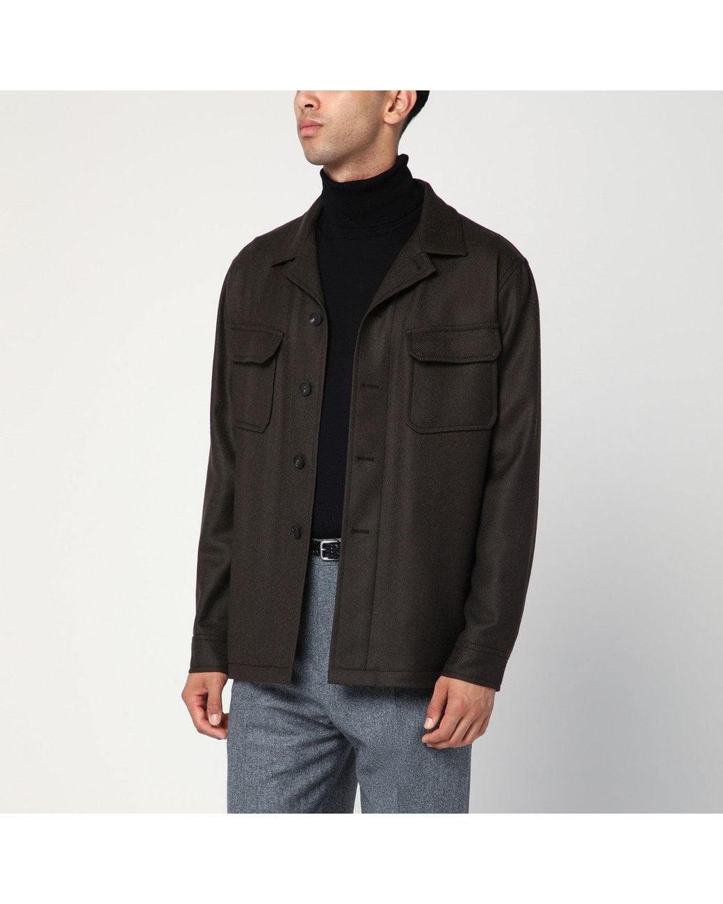 Tagliatore Black Wool Jacket for men