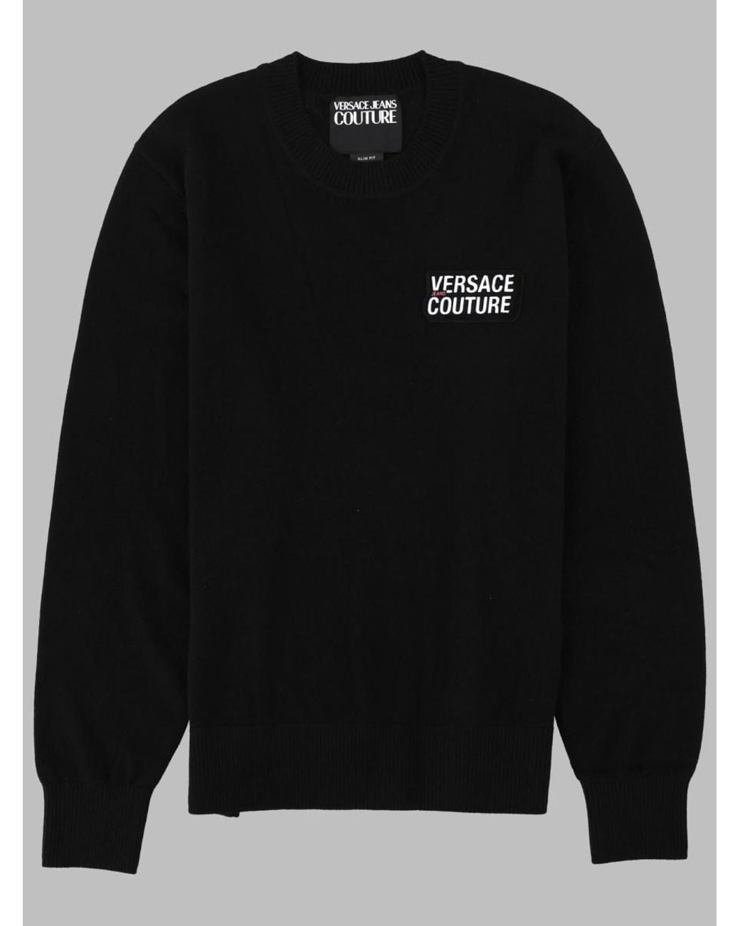 Versace Jeans Couture Black Maglia Con Patch Logo for men