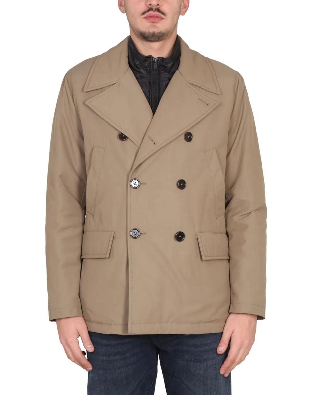 Fay Natural "Peacot Double Front" Coat for men