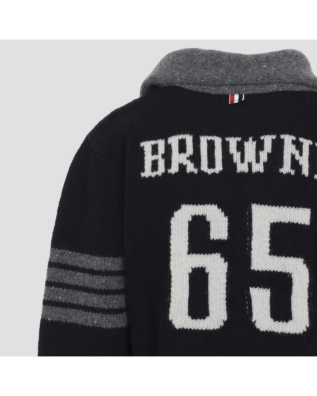 Thom Browne Black Browne 65 Hooded Jersey Cardigan for men