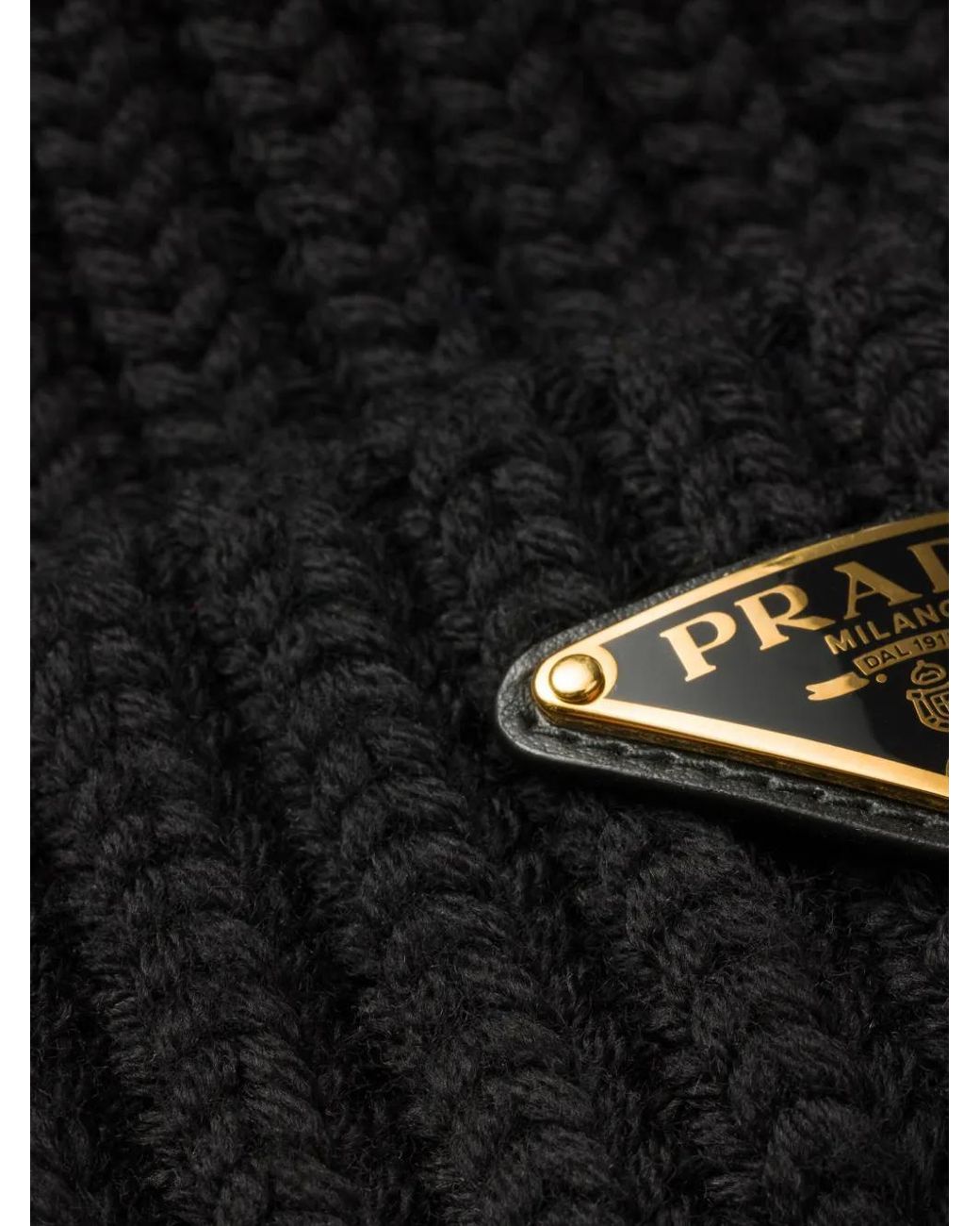 Prada Black Wool Beanie