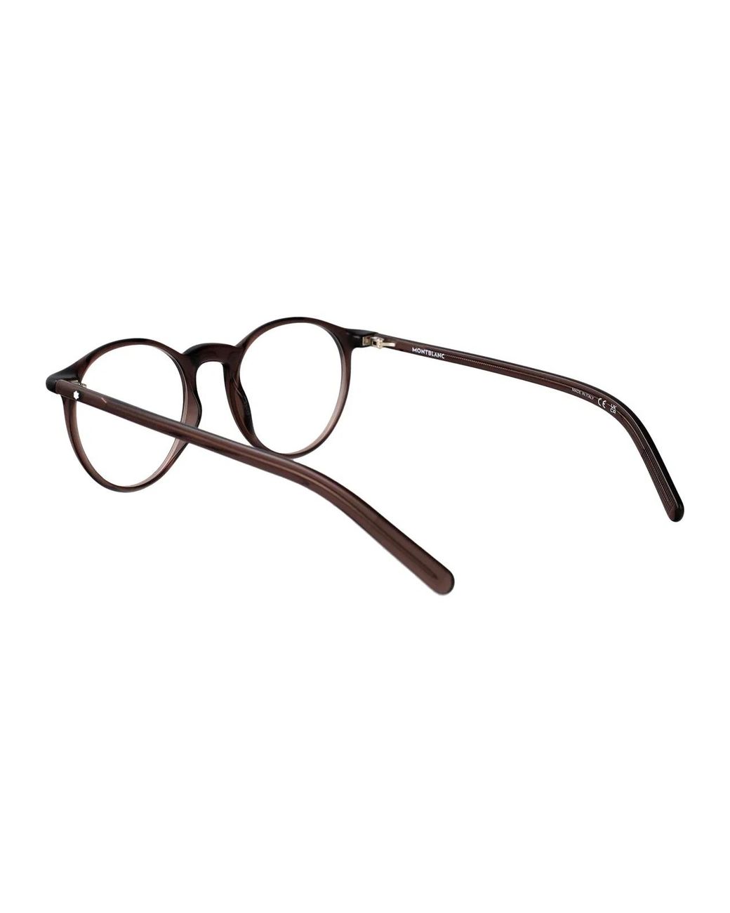 Montblanc Brown Transparent Acetate Glasses for men