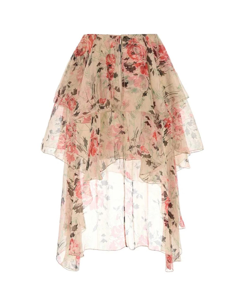Loewe White Printed Silk Skirt