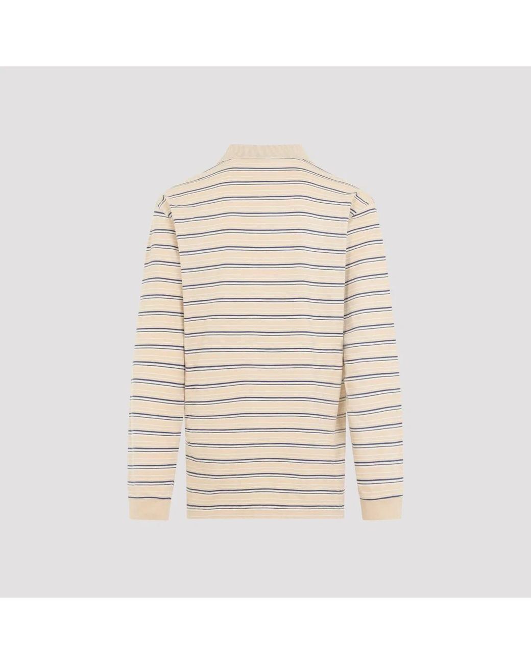 Prada White Deserto Royal Striped Piqué Polo for men